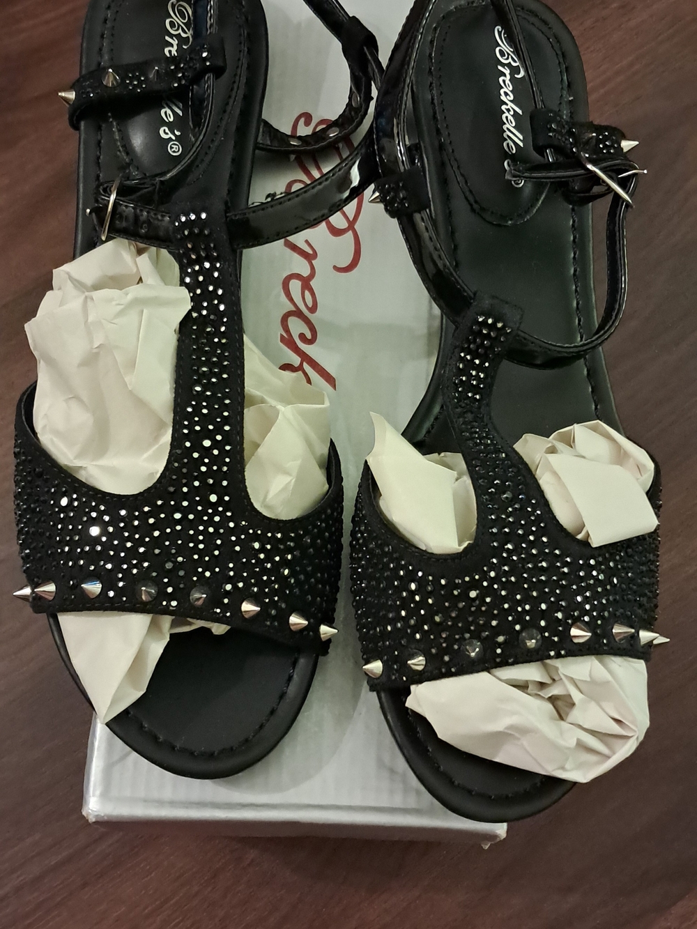 Black Studded Sandals